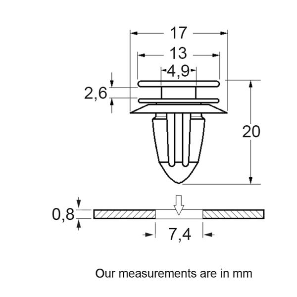 Agrafes pour portière 228096 RESTAGRAF X5