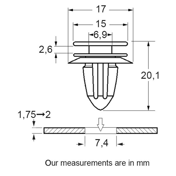 Agrafes pour portière 228097 RESTAGRAF X5