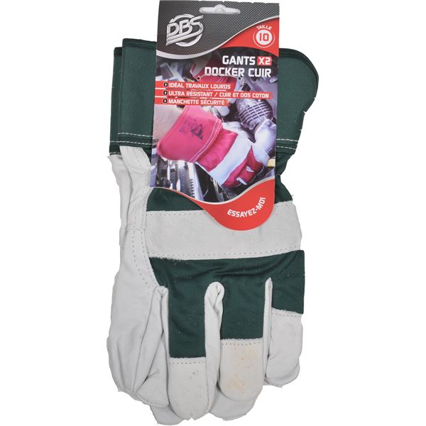 Gants Docker en cuir de bovin
