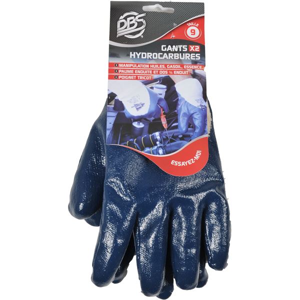 Gants enduction nitrile pour hydrocarbures