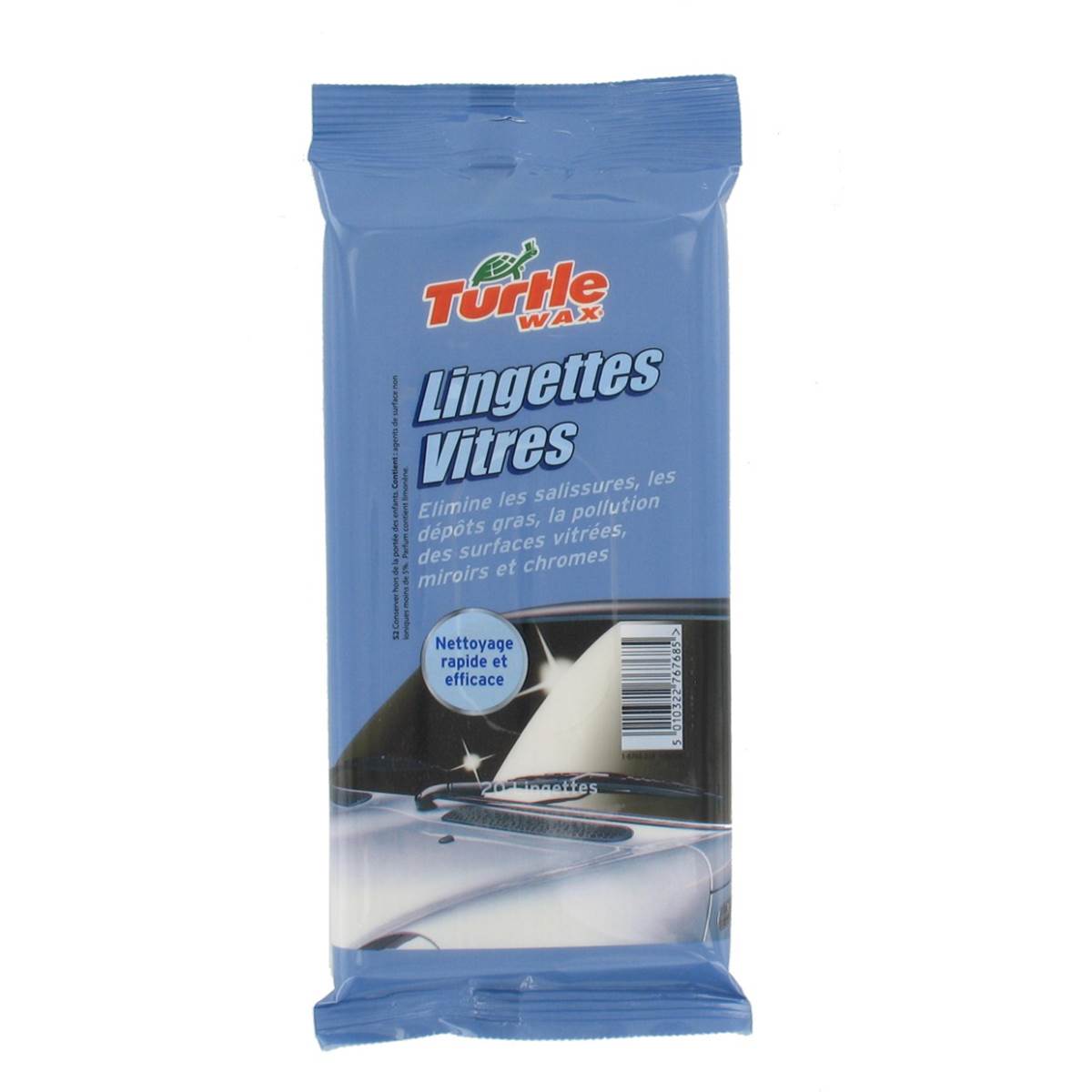 20 Lingettes Vitres Voiture Turtle Wax