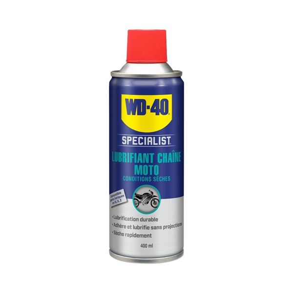 Lubrifiant Chaîne Conditions Sèches WD-40 Specialist Moto 400 ml
