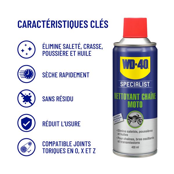 Nettoyant Chaîne WD-40 Specialist Moto 400 ml