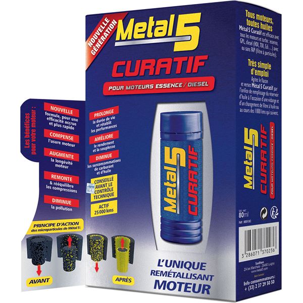 Remétallisant moteur curatif Essence/Diesel Métal 5 80 ml