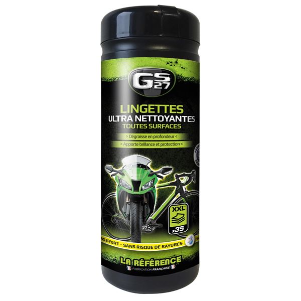 Boîte de 35 lingettes ultra-nettoyantes tout en un GS27 pour deux roues