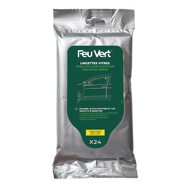 24 lingettes vitres FEU VERT