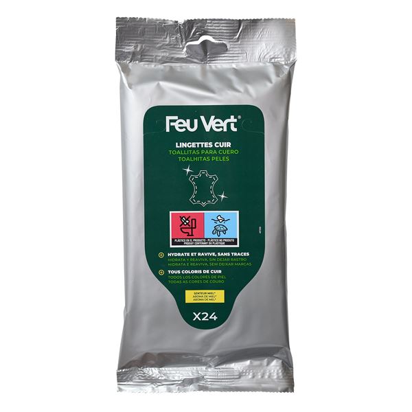 24 lingettes cuirs FEU VERT