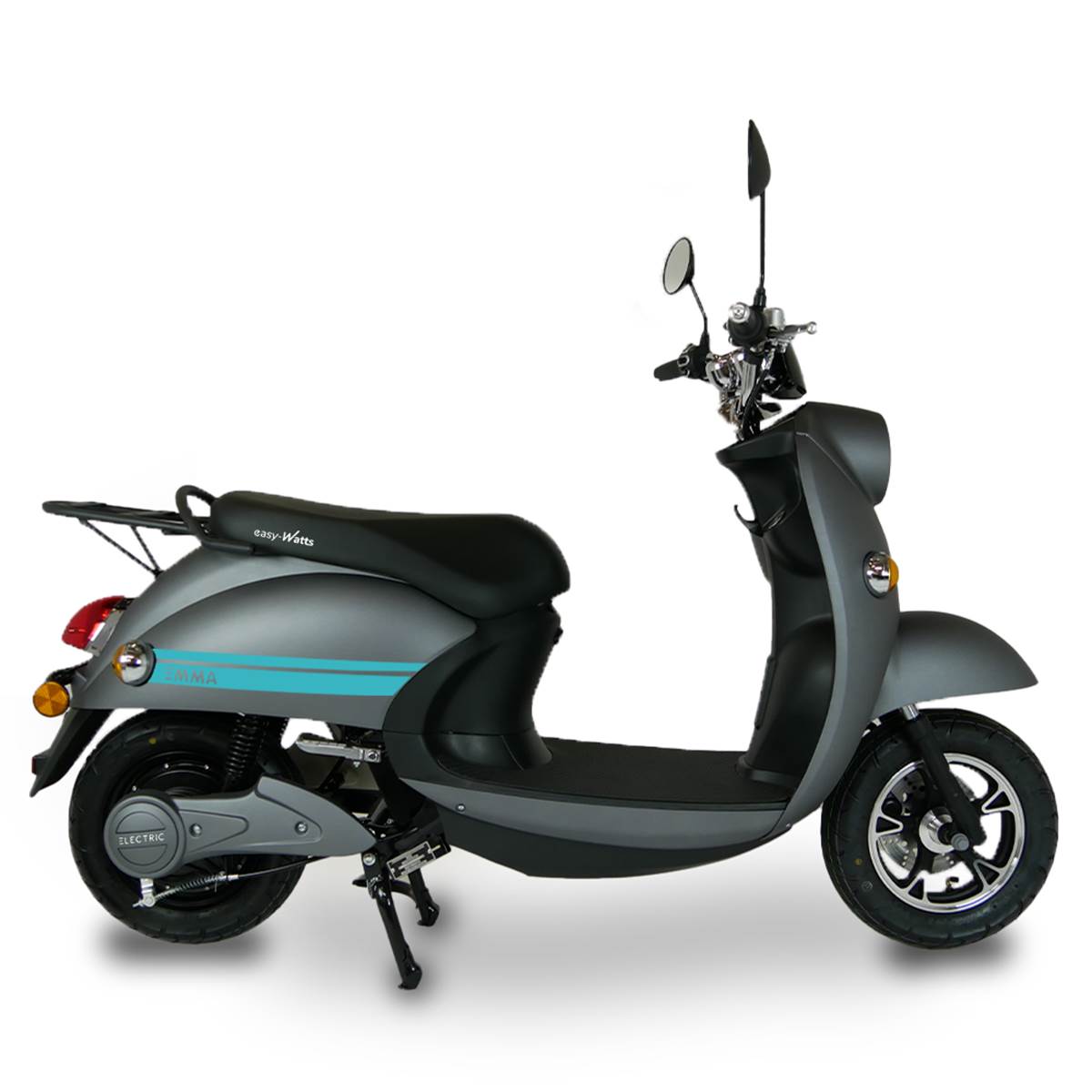 Scooter Electrique 50 Emma Vibes Gris Kit Déco Bleu Easy-watts