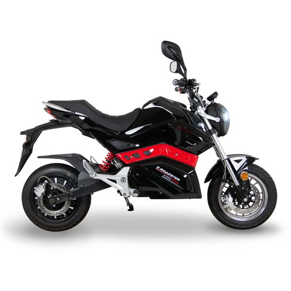 Moto Electrique 125 E-ROADSTER MAX Noir brillant et rouge EASY-WATTS