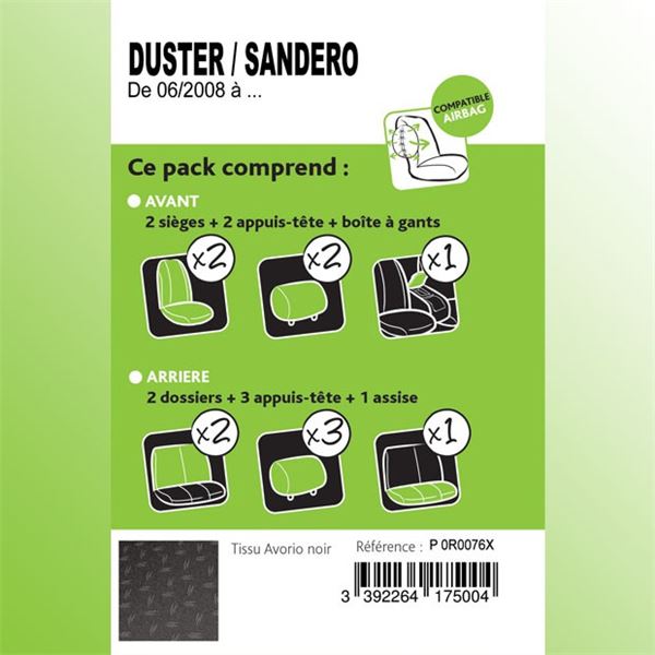 Housse Premium pour Duster / Sandero tous modèles De 06/2008 à ...