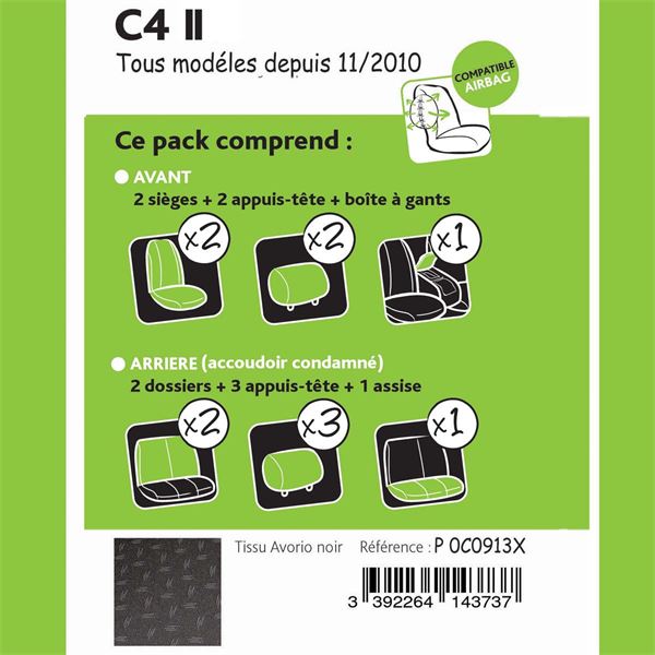 Housse de siège C4 2 berline tous modèles De 10/2010 à …