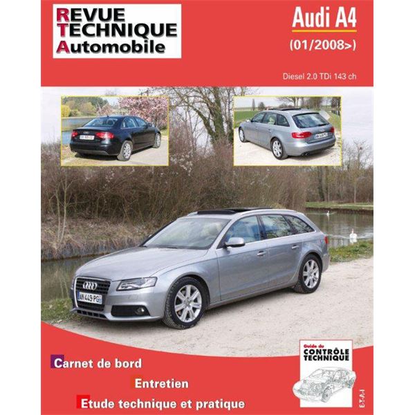 Revue Technique Automobile pour Audi A4 III 2.0 TDI 143 CH depuis 01/2008