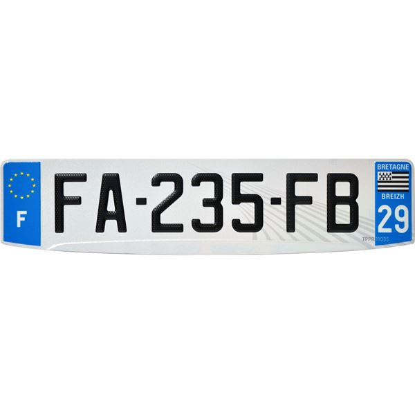 Plaque immatriculation alu Premium 520 x 110 mm département 13