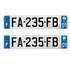 Jeu de 2 plaques d'immatriculation Morea x1