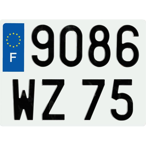 Plaque immatriculation alu Confort 275 x 200 (ancien système)