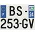 Plaque immatriculation alu Confort 275 x 200 mm département 24