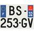 Plaque immatriculation alu Confort 275 x 200 mm département 32