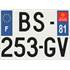 Plaque immatriculation alu Confort 275 x 200 mm département 81