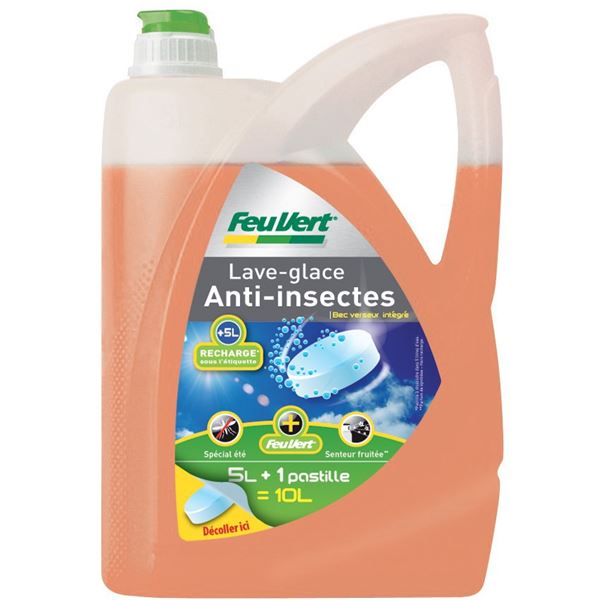 Lave-glace anti-insectes 5L + Pastille 5l offerte Feu Vert
