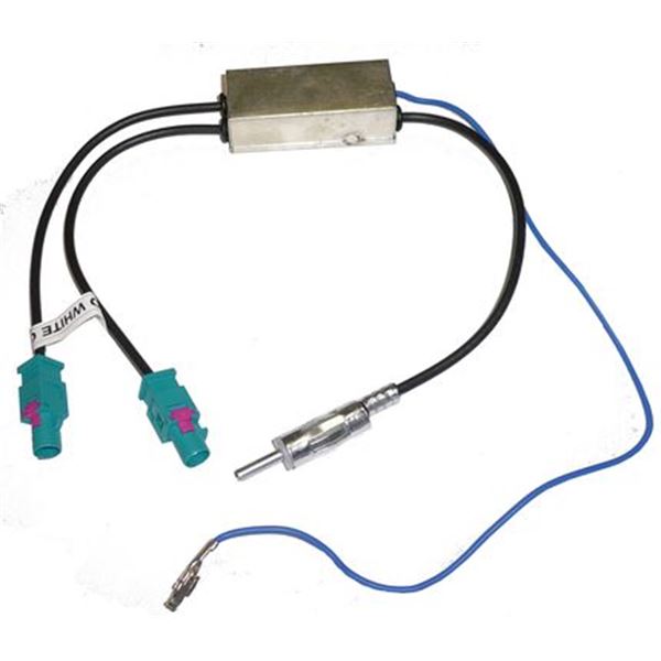 Adaptateur d'antenne 2 Fakra/1 DIN pour Peugeot 407 et Volkswagen après 2005