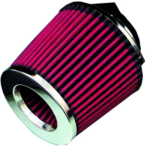 Filtre à air universel Sport rouge et haut chromé, avec bagues.