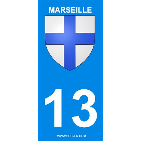 2 Autocollants Marseille 13