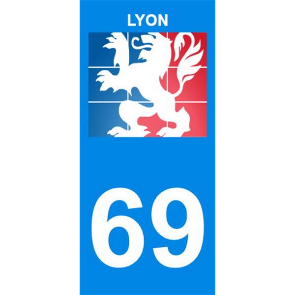 2 Stickers voiture Lyon 69