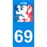 2 Stickers voiture Lyon 69