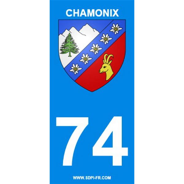 2 Stickers voiture Chamonix 74