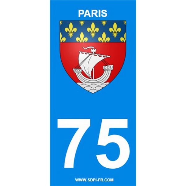 2 Stickers voiture Paris 75