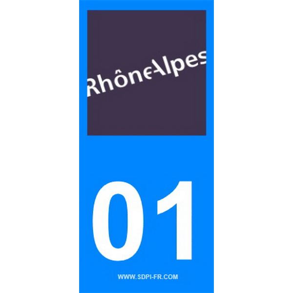 2 Stickers voiture Rhône Alpes 01