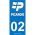 2 Stickers voiture Picardie 02