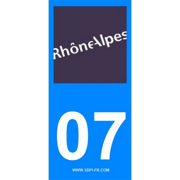 2 Stickers voiture Rhône Alpes 07