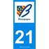 2 Stickers voiture Bourgogne 21