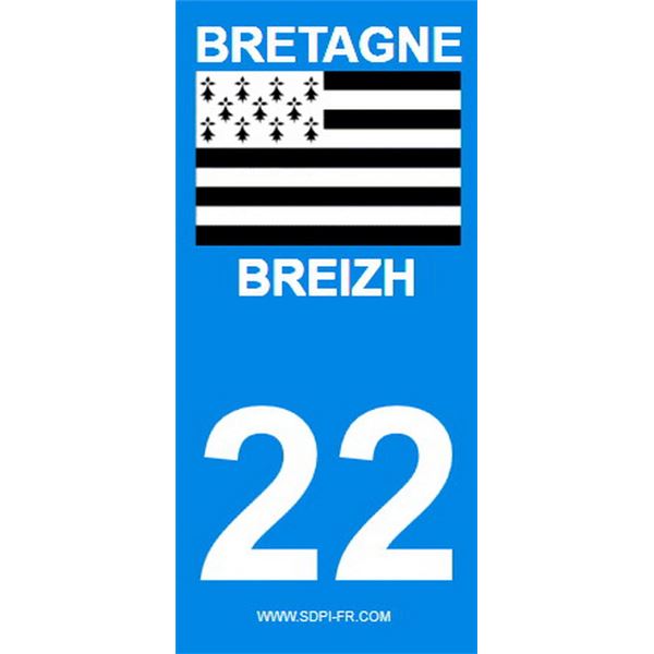 2 Stickers voiture Bretagne 22