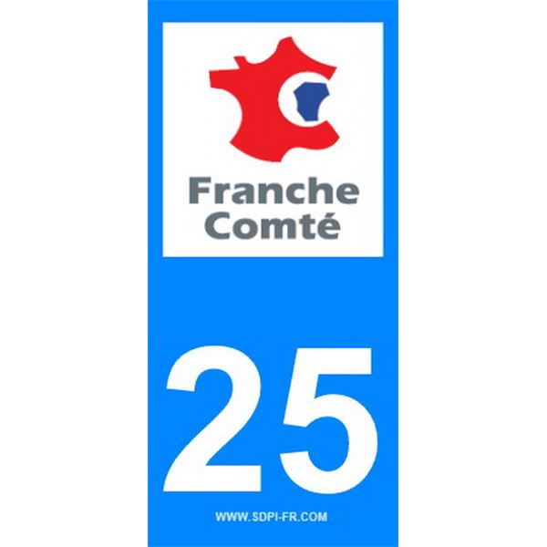 2 Autocollants Franche Comté 25