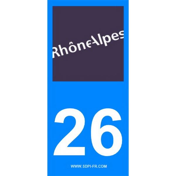 2 Stickers voiture Rhône Alpes 26