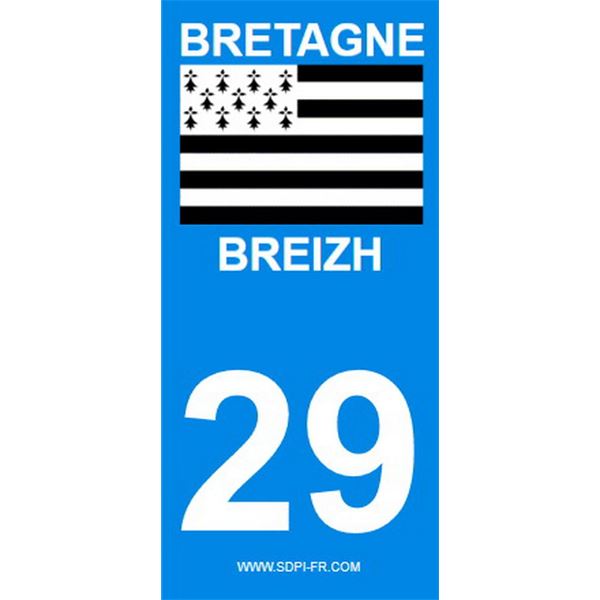 2 Autocollants Bretagne 29