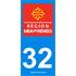 2 Stickers voiture Midi Pyrénées 32