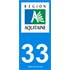 2 Autocollants Aquitaine 33