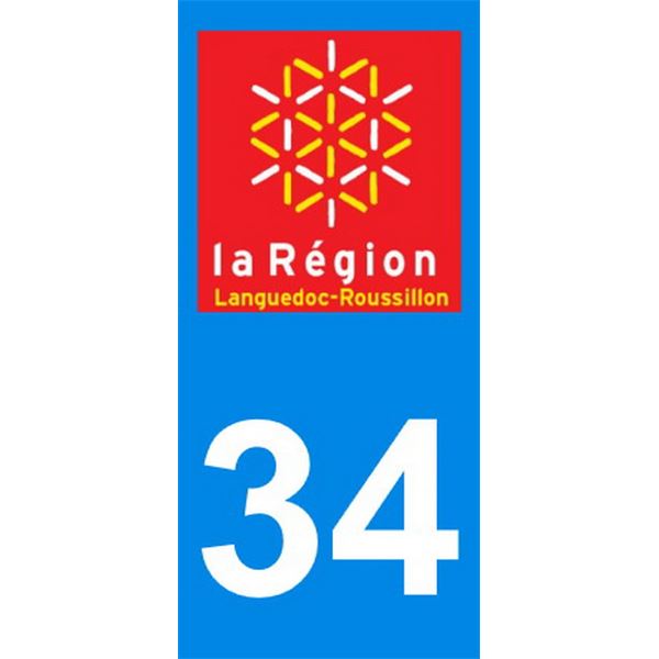 2 Autocollants Languedoc Roussillon 34