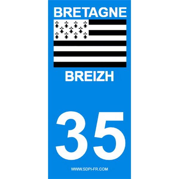 2 Stickers voiture Bretagne 35