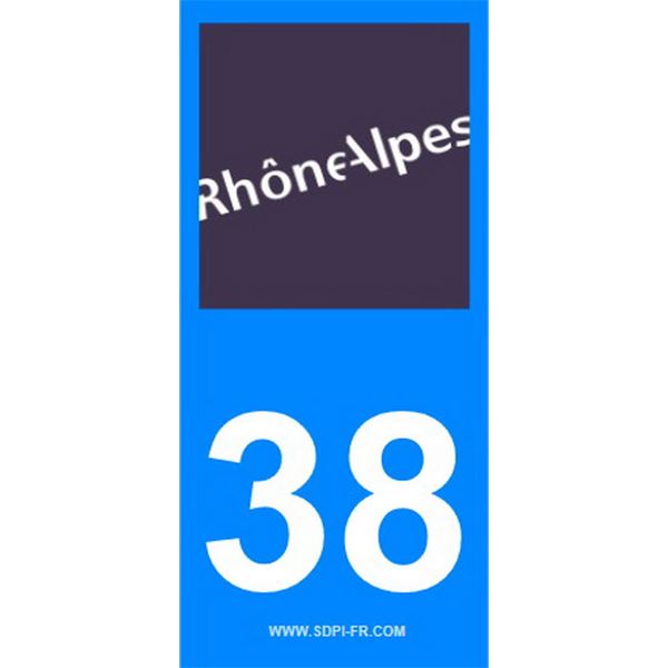 2 Autocollants Rhône Alpes 38