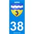 2 Stickers voiture Isère 38