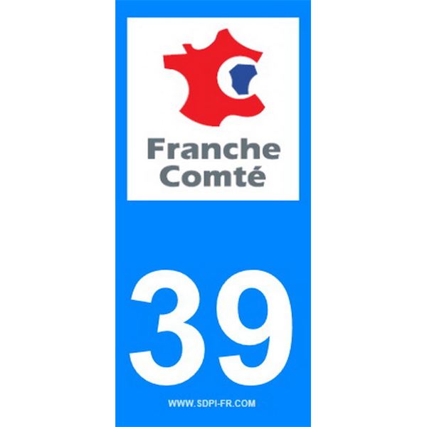 2 Stickers voiture Franche Comté 39
