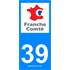 2 Stickers voiture Franche Comté 39