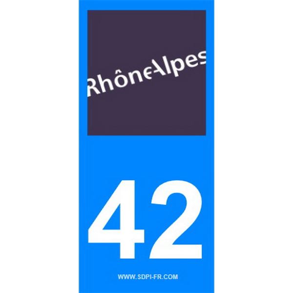 2 Stickers voiture Rhône Alpes 42