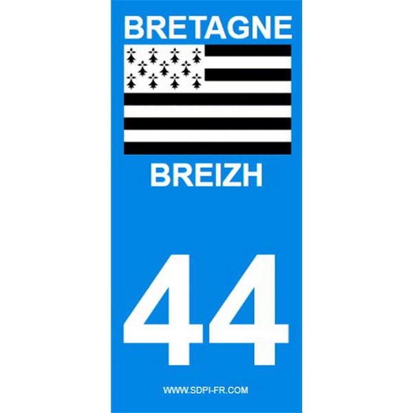 2 Autocollants Bretagne 44