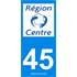 2 Stickers voiture Centre 45