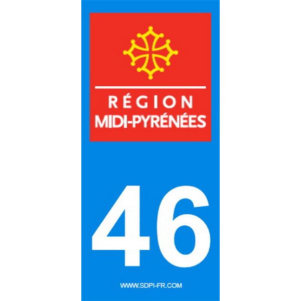 2 Stickers voiture Midi Pyrénées 46